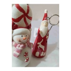 Yılbaşı Noel Baba Ve Kardan Adam Figürlü Yeni Yıl Süsü Porselen Biblo